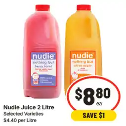 IGA Nudie Juice 2 Litre Selected Varieties offer