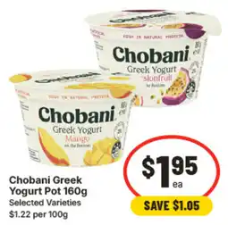 IGA Chobani Greek Yogurt Pot offer
