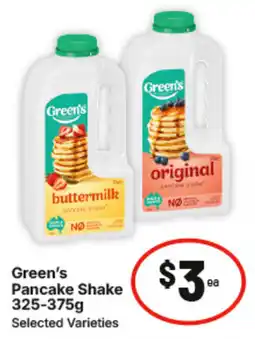 IGA Green's Pancake Shake offer
