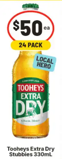 IGA Tooheys Extra Dry Stubbies offer