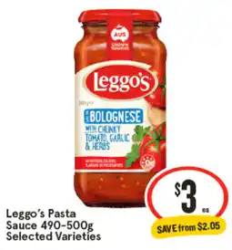 IGA Leggo's Pasta Sauce offer
