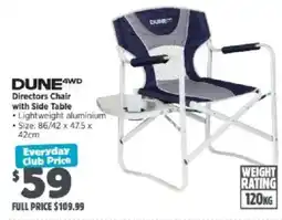 Anaconda Dune 4wd Directors Chair with Side Table offer