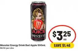 IGA Monster Energy Drink Bad Apple offer