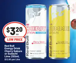 IGA Red Bull Energy Drink Cherry Sakura or Sudachi Lime offer