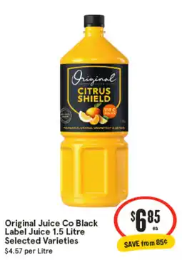 IGA Original Juice Co Black Label Juice 1.5 Litre Selected Varieties offer