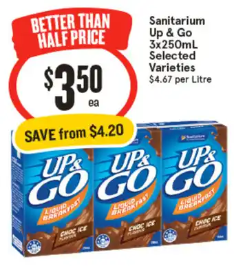 Sanitarium Up & Go Selected Varieties