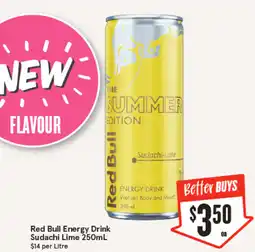 IGA Red Bull Energy Drink Sudachi Lime offer
