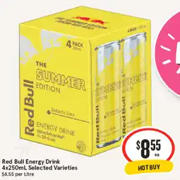 IGA Red Bull Energy Drink 4x250mL Selected Varieties offer
