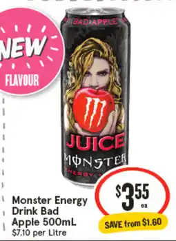 IGA Monster Energy Drink Bad Apple offer