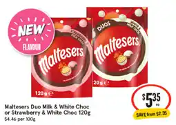 IGA Maltesers Duo Milk & White Choc offer