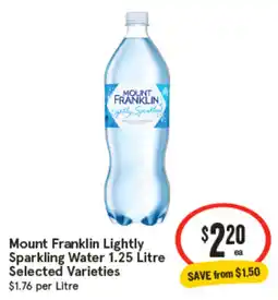 IGA Mount Franklin Lightly Sparkling Water Selected Varieties offer