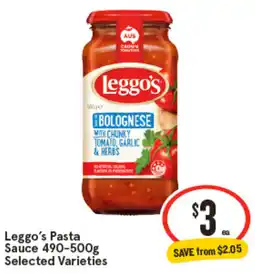 IGA Leggo's Pasta Sauce offer