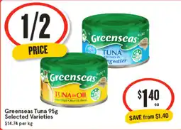 IGA Greenseas Tuna Selected Varieties offer