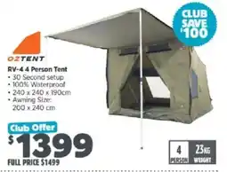 Anaconda OzTent RV-4 4 Person Tent offer
