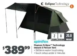 Anaconda spinifex Mawson Eclipse Technology Instant 8 Person Tent offer