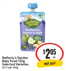 IGA Rafferty's Garden Baby Food Selected Varieties offer