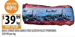 Supabarn Bass Strait MSA Grass Fed Scotch Fillet Portions offer