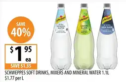 Supabarn Schweppes soft drinks, mixers and mineral water offer