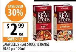 Supabarn Campbell's Real Stock 1L Range offer