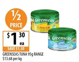 Supabarn Greenseas Tuna 95g Range offer