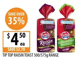 Supabarn Tip Top Raisin Toast offer