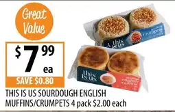 Supabarn This Is Us Sourdough English Muffins/Crumpets offer