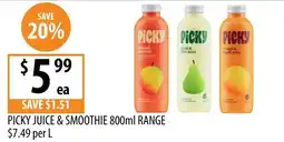 Supabarn Picky Juice & Smoothie 800ml Range offer