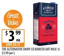 Supabarn The Alternative Dairy Co Barista Oat Milk offer
