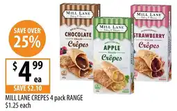 Supabarn Mill Lane Crepes 4 pack Range offer