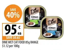 Supabarn Dine Wet Cat Food 85g Range offer