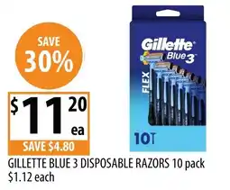Supabarn Gillette Blue 3 Disposable Razors offer