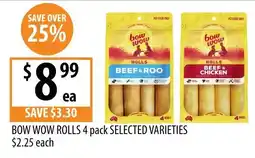Supabarn Bow Wow Rolls 4 pack Selected Varieties offer