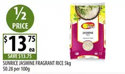 Supabarn Sunrice Jasmine Fragrant Rice offer