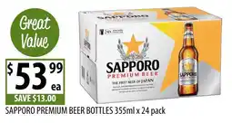 Supabarn Sapporo Premium Beer Bottles offer