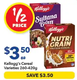 Ritchies Kellogg's Cereal Varieties offer