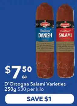 Ritchies D'Orsogna Salami Varieties offer