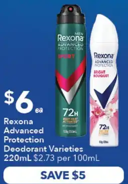 Ritchies Rexona Advanced Protection Deodorant Varieties offer