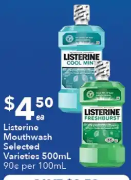 Ritchies Listerine Mouthwash Selected Varieties offer