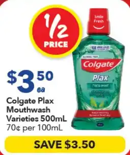 Ritchies Colgate Plax Mouthwash Varieties offer