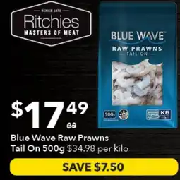 Ritchies Blue Wave Raw Prawns offer