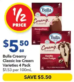 Ritchies Bulla Creamy Classic Ice Cream Varieties offer