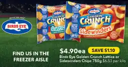 Ritchies Birds Eye Golden Crunch Lattice or Sidewinders Chips offer