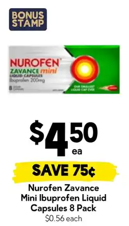 Drakes Nurofen Zavance Mini Ibuprofen Liquid Capsules offer