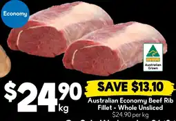 Drakes Australian Economy Beef Rib Fillet - Whole Unsliced offer