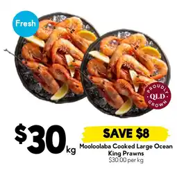 Drakes Mooloolaba Cooked Large Ocean King Prawns offer
