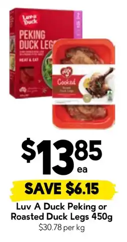 Drakes Luv A Duck Peking or Roasted Duck Legs offer