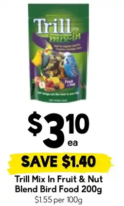 Drakes Trill Mix In Fruit & Nut Blend Bird Food offer