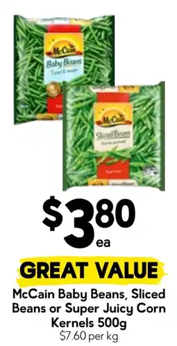 Drakes McCain Baby Beans, Sliced Beans or Super Juicy Corn Kernels offer
