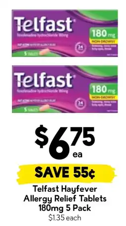 Drakes Telfast Hayfever Allergy Relief Tablets offer