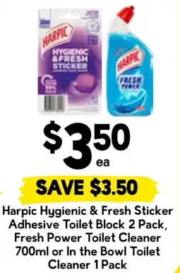 Drakes Harpic Hygienic & Fresh Sticker Adhesive Toilet Block offer